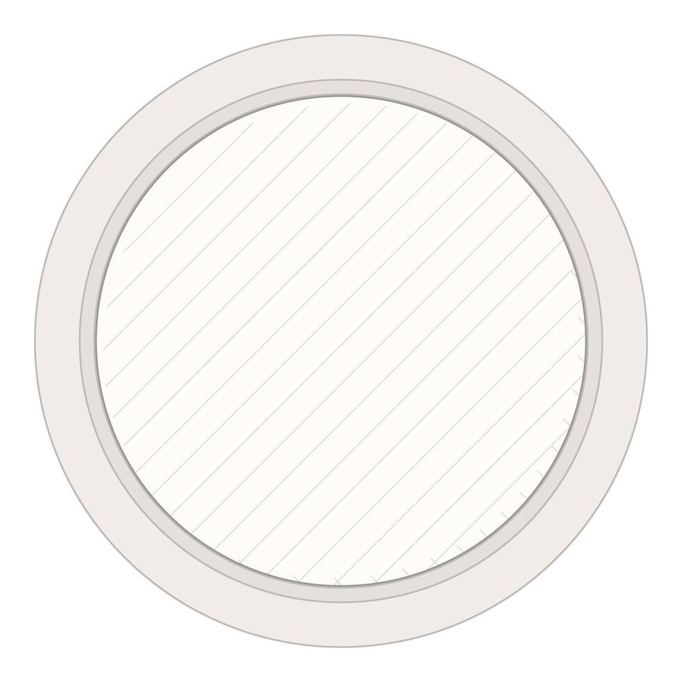 Round button with stripes showing through under white background vector