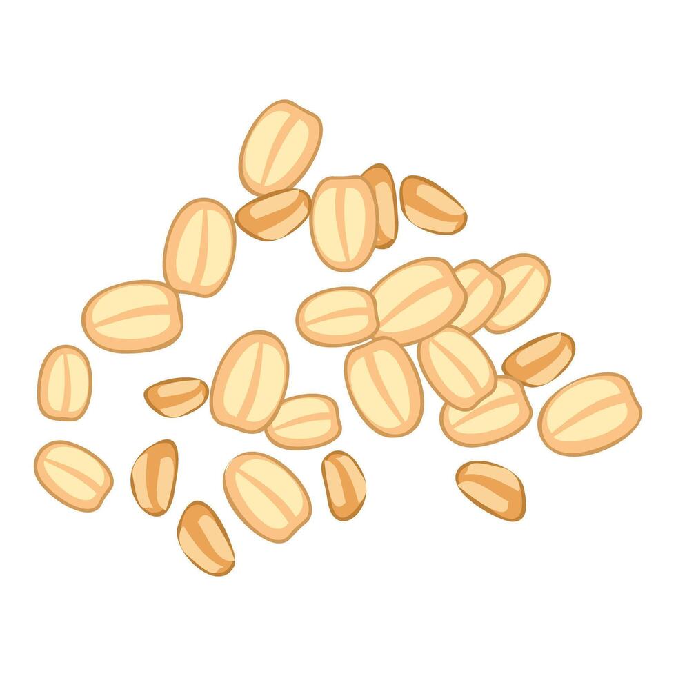 Oat flakes falling creating tasty composition on white background vector