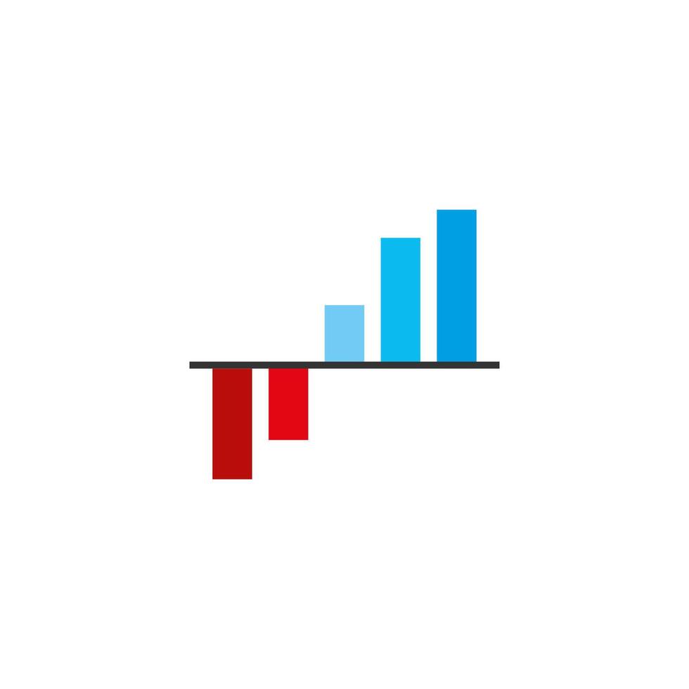 Graph, chart icon. Flat design. vector