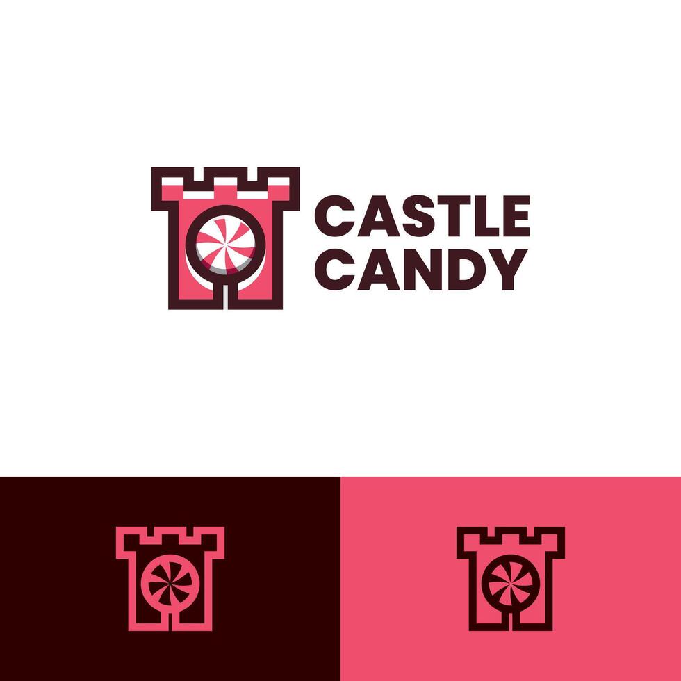 castle candy logo design vector