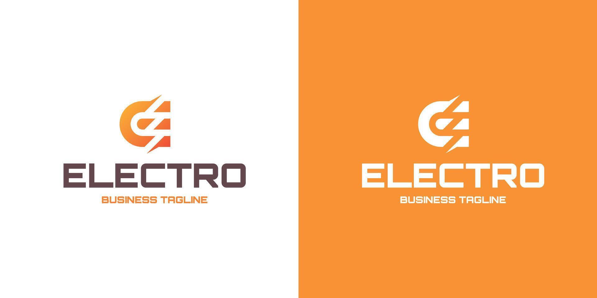 electric e letter logo design vector