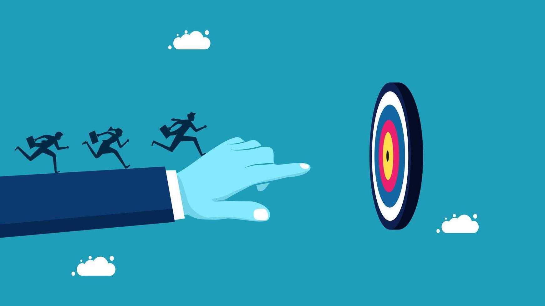 pointing at target with arrows vector