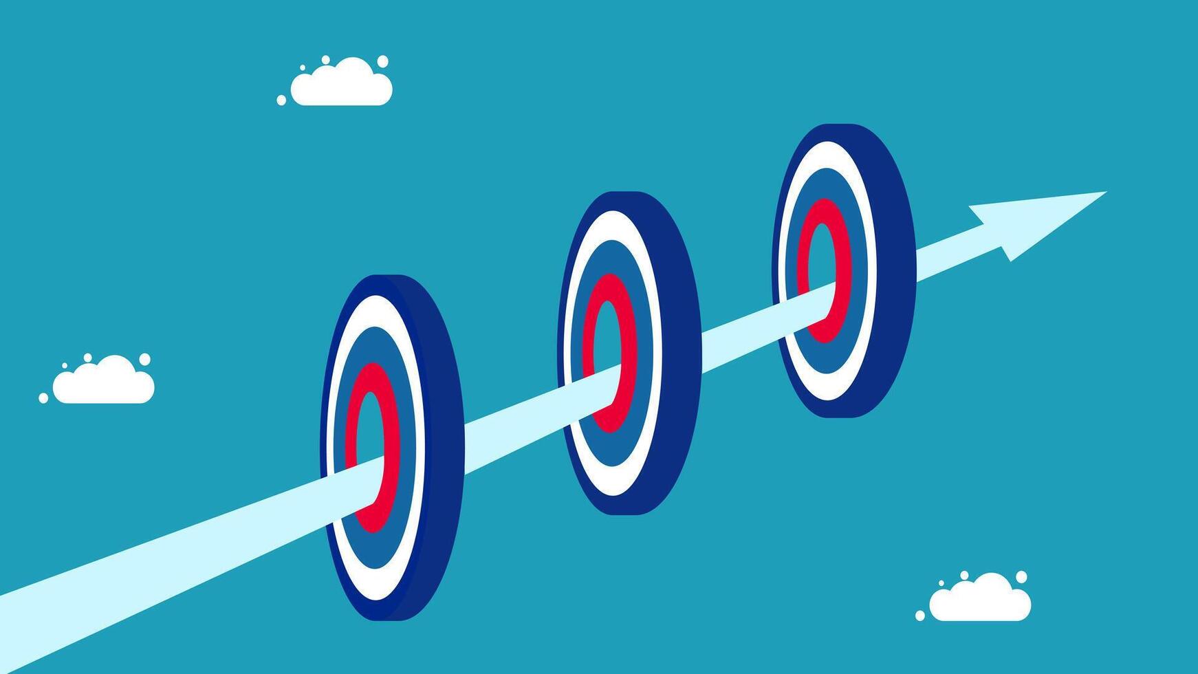 three arrows are pointing to a target vector