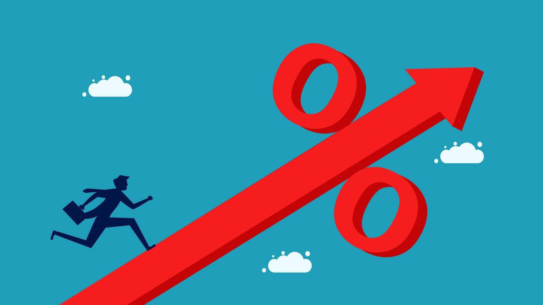 people running up a red arrow vector