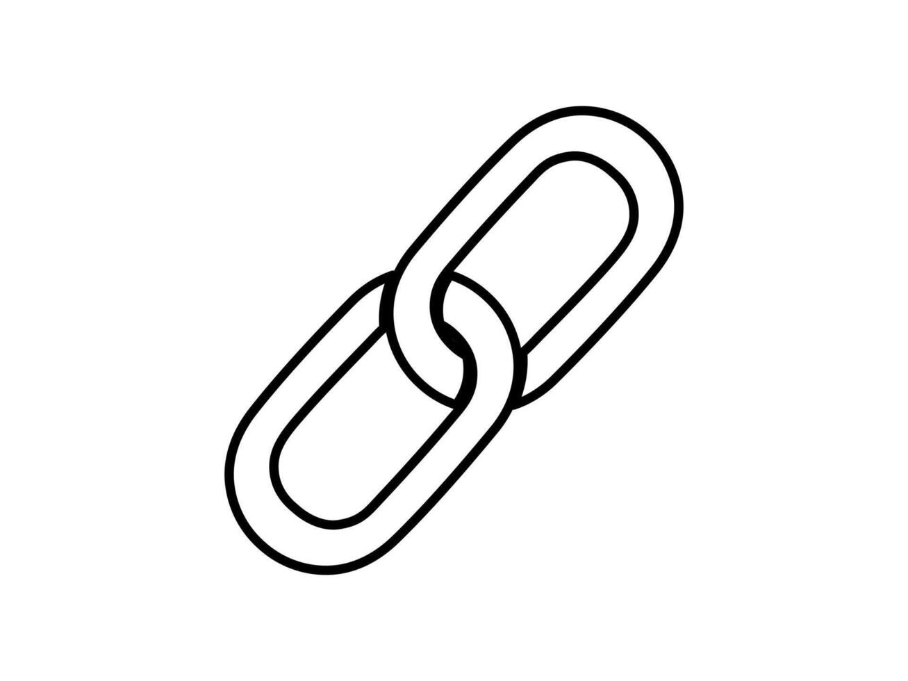 a black and white drawing of a link vector