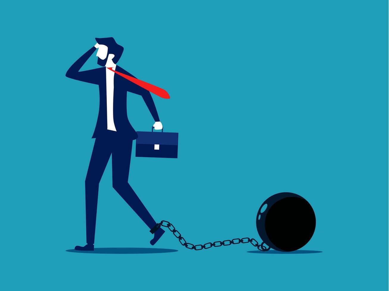 chained to a ball and chain vector