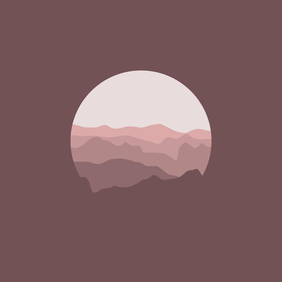 nature landscape panorama in circle illustration for sale vector