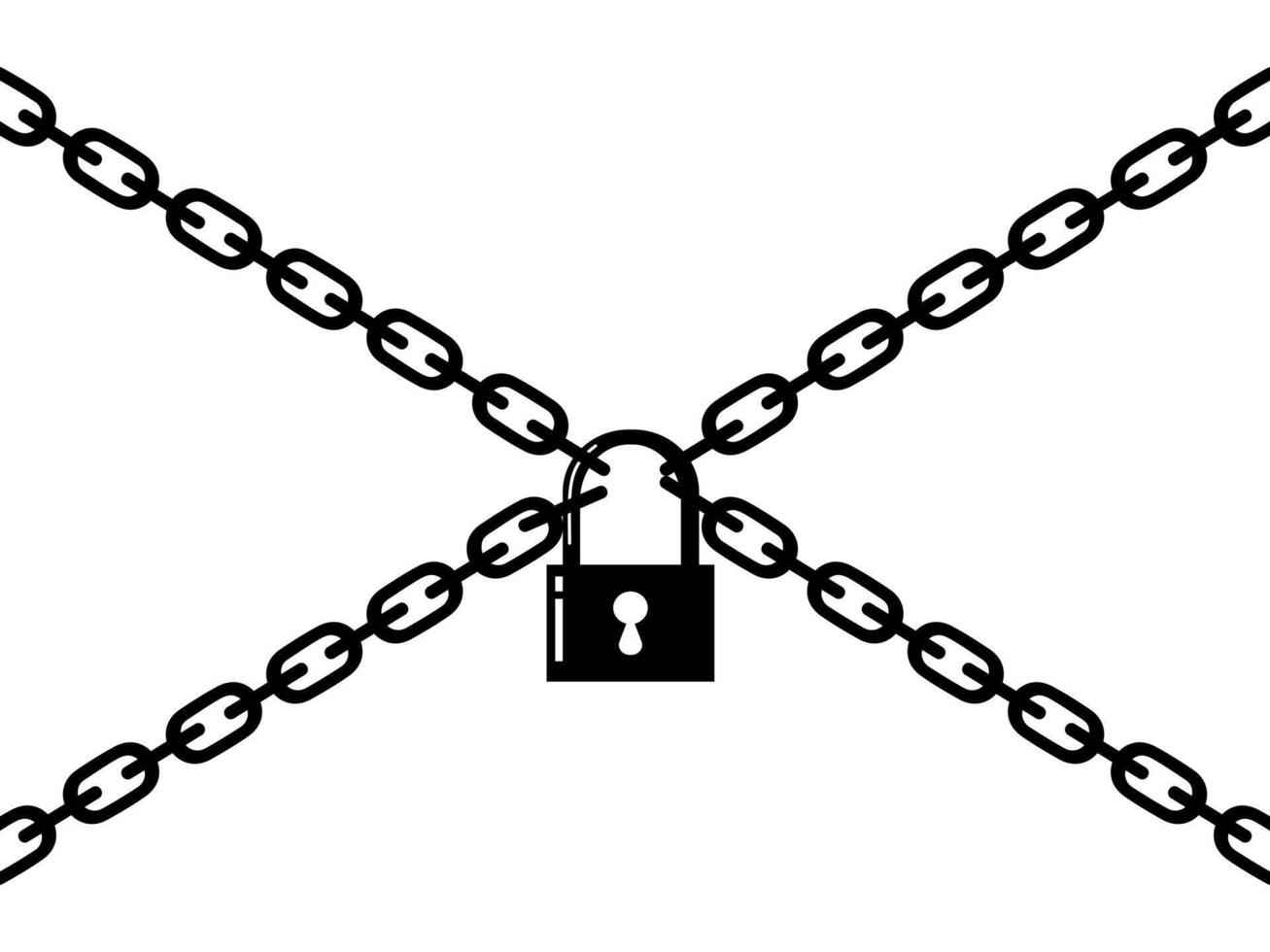 lock and chain concept vector