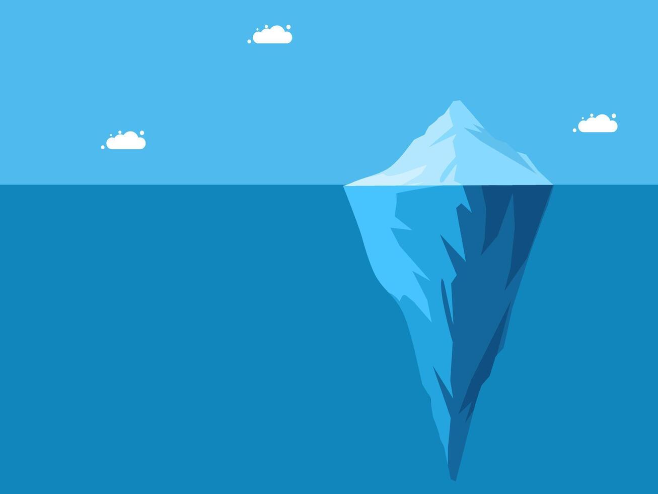 an iceberg floating in the ocean with a small piece of ice vector