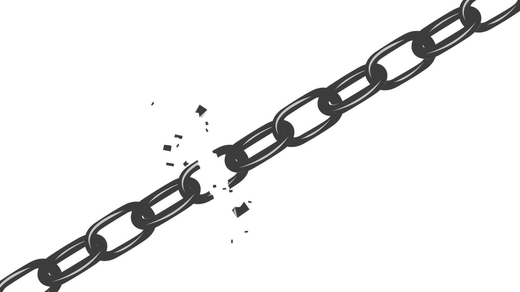 a broken chain with a broken link on it vector