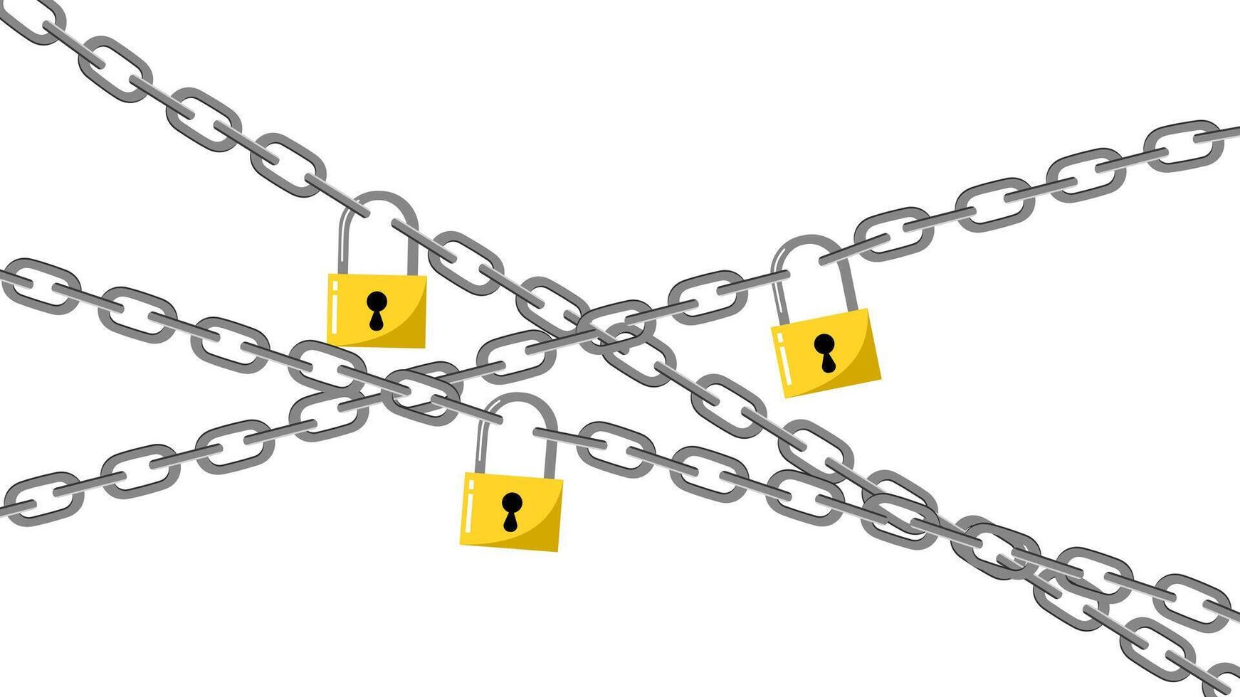 chain with padlocks vector