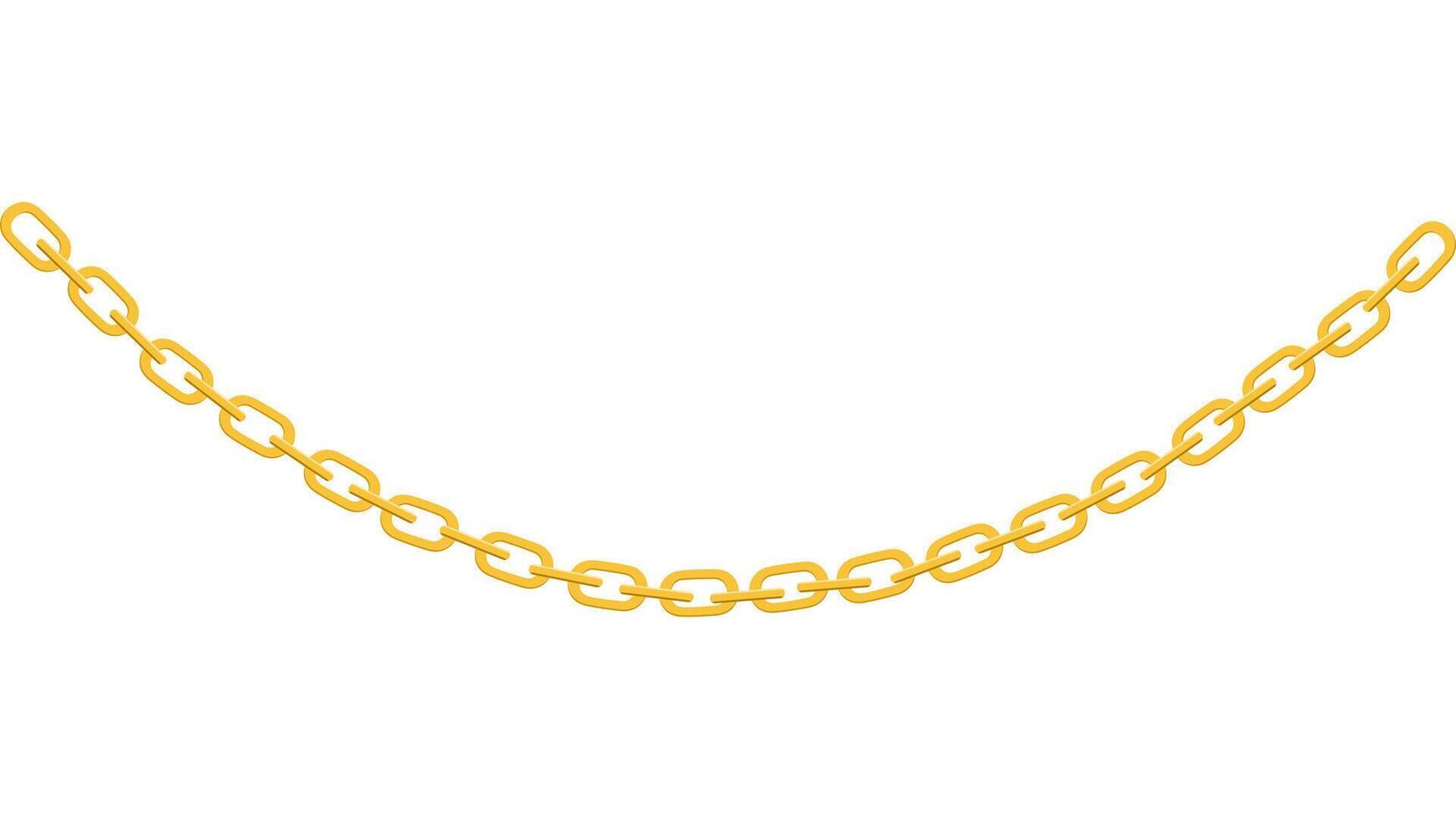 yellow gold chain with a link vector