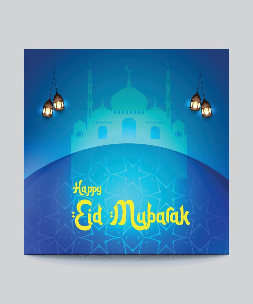 Eid mubarak social media post template. Islamic social media web banner design. Muslim event banner Background vector