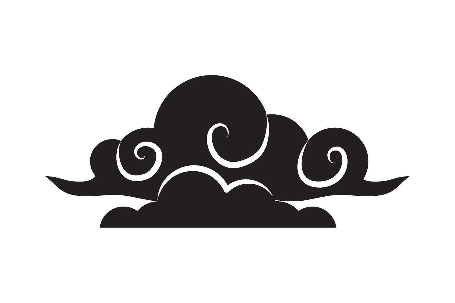 A black and white cloud with swirls on it vector