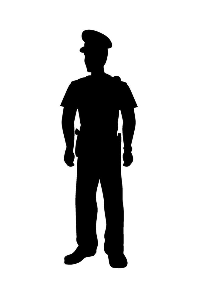 Silhouette of a police officer vector