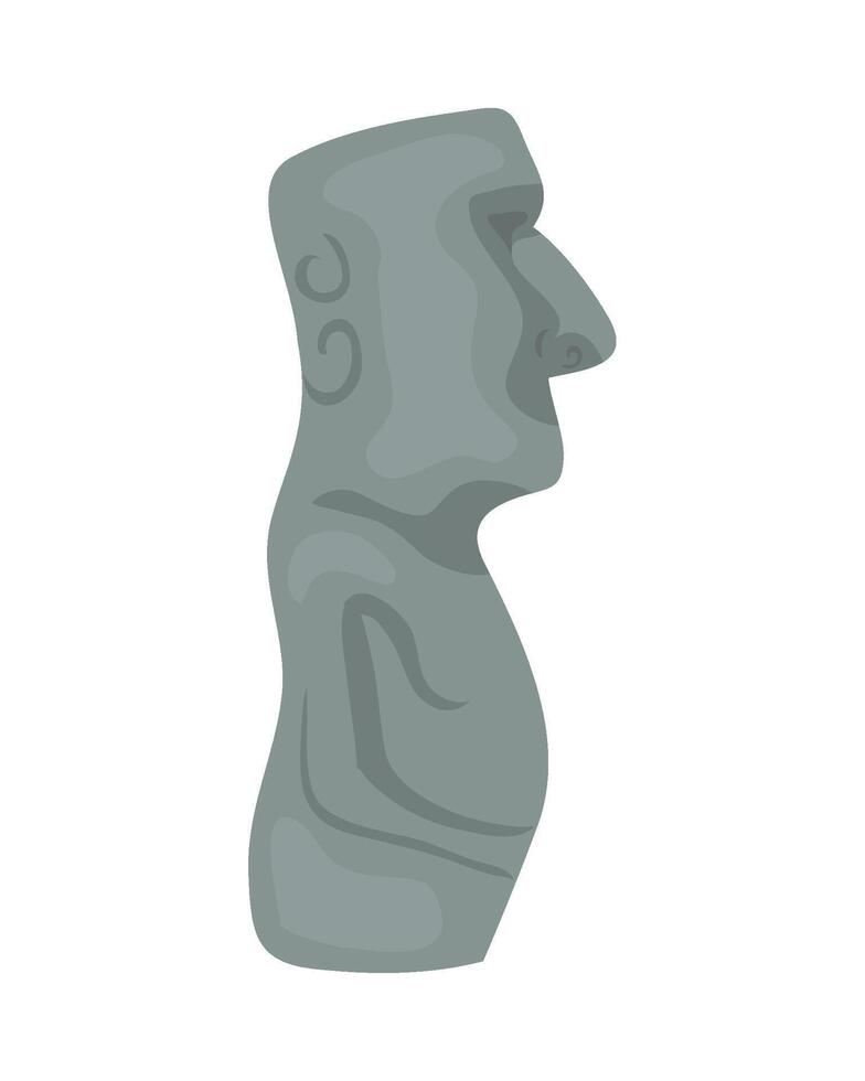 An easter island statue with a face and a head vector
