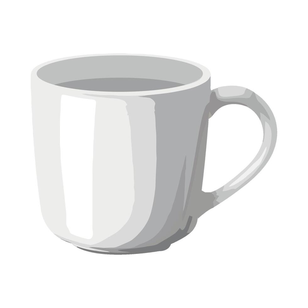 A white cup with a handle on a white background vector