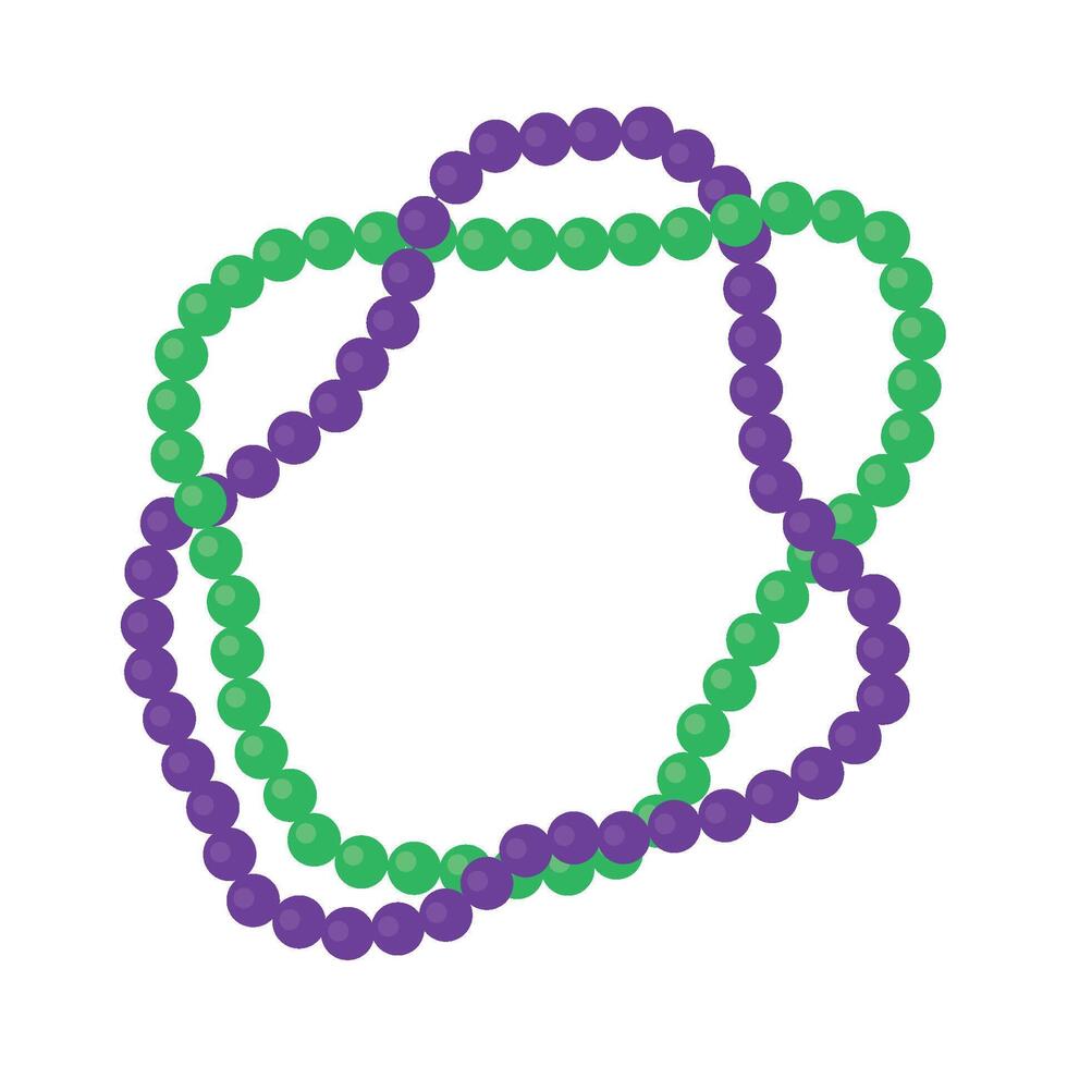 A green and purple bead necklace vector