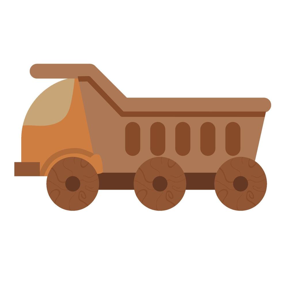 A cartoon dump truck on a white background vector
