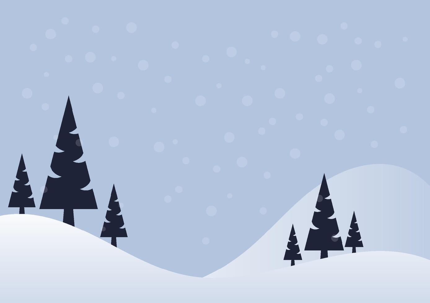 Winter and landscape concept. Pine trees forest with snow hill and snowfall with clear sky background Design for posters, cover books, cards, brochures and banner. vector