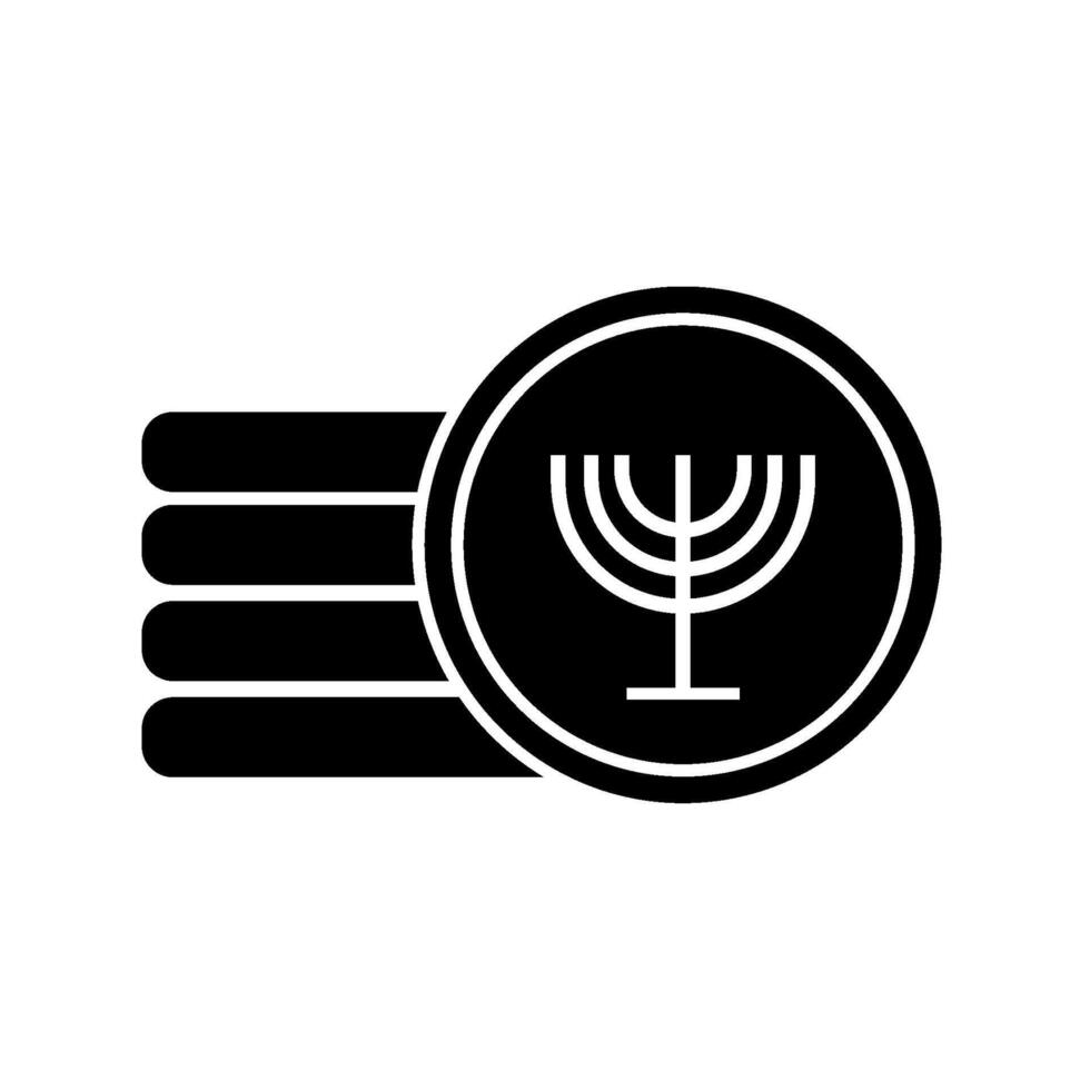 A black and white image of a menorah vector