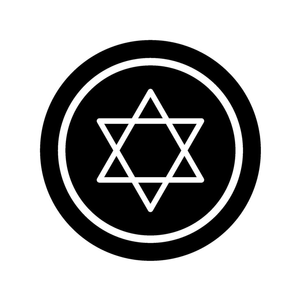 A black and white star of david in a circle vector