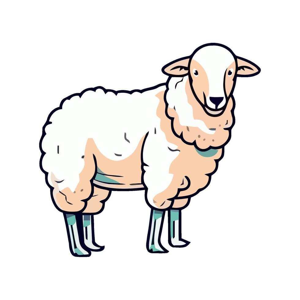 Sheep illustration isolated on white background vector