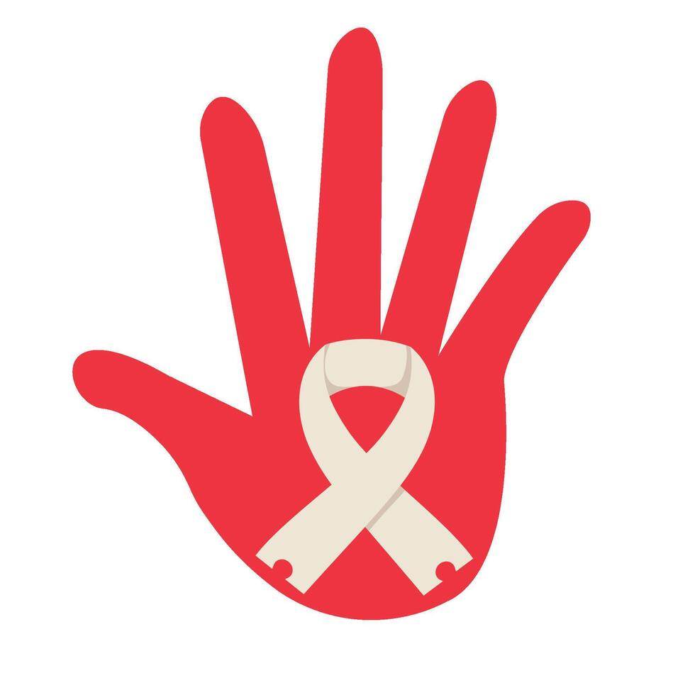 A hand with a ribbon on it vector