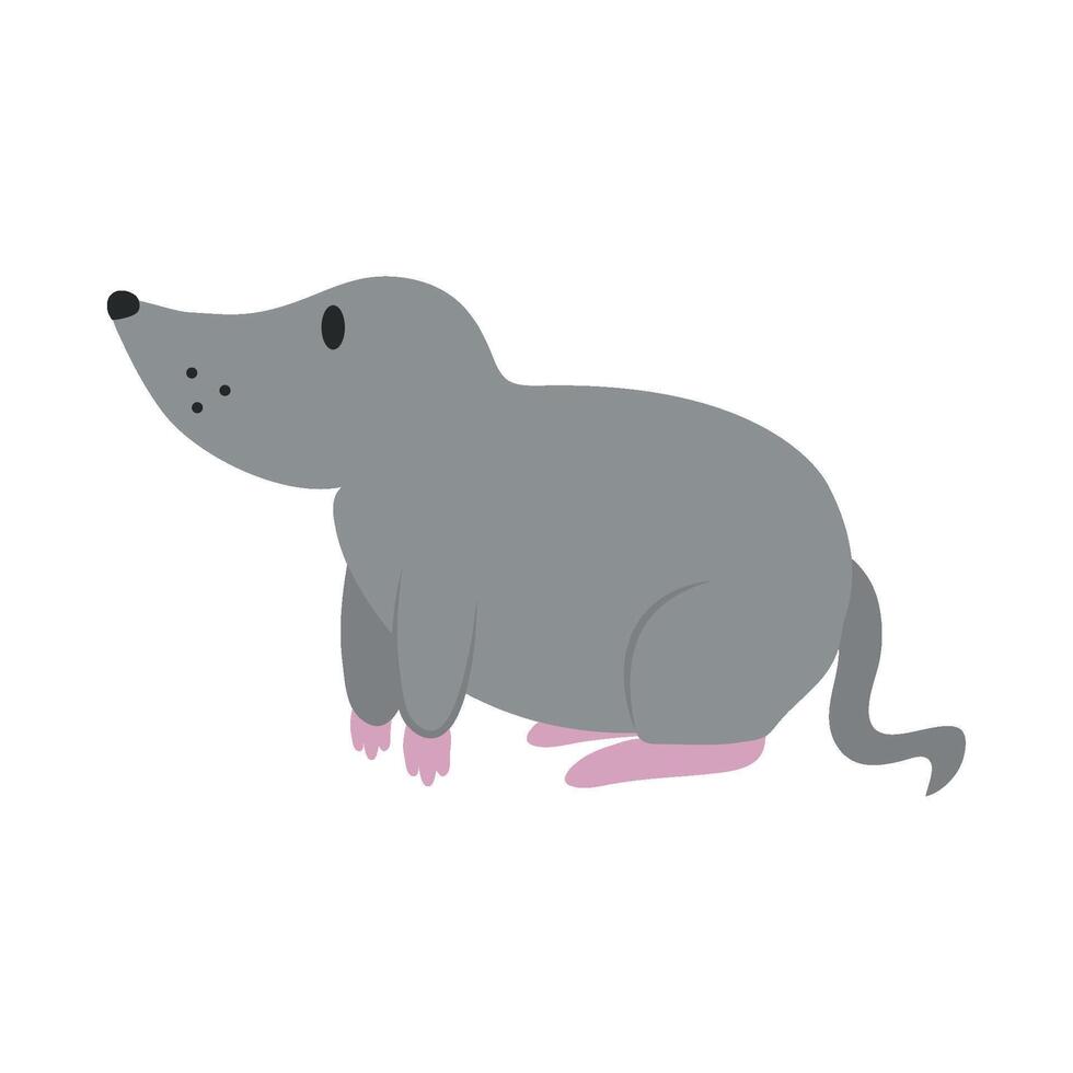 A cartoon rat with pink paws and pink nose vector