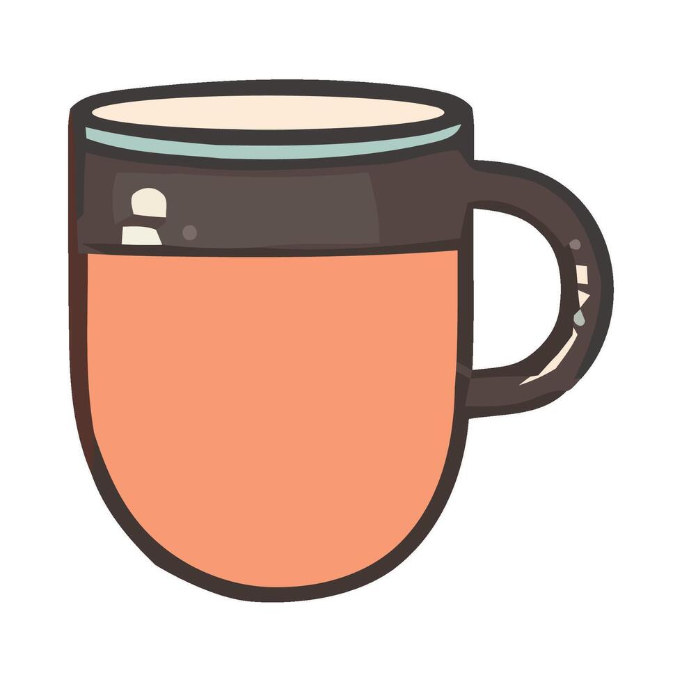 A cup of tea is shown in a flat style vector