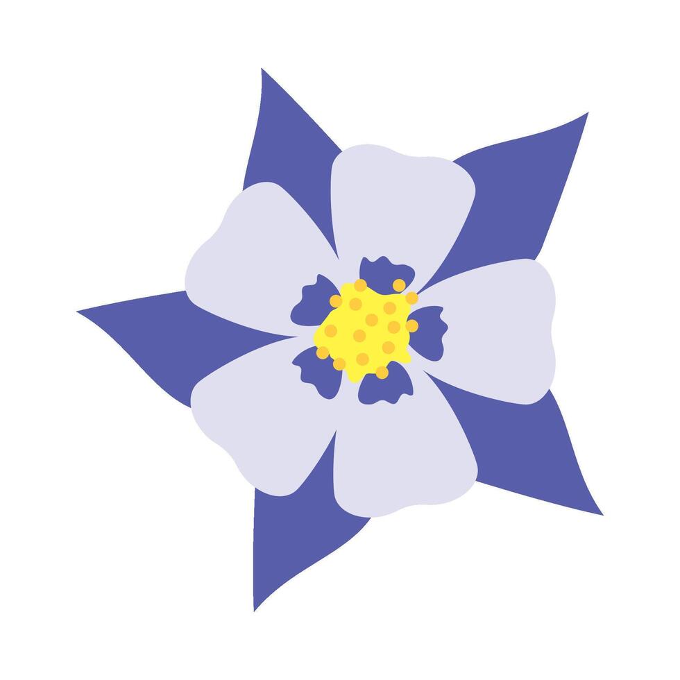 A blue flower with yellow centers on a white background vector