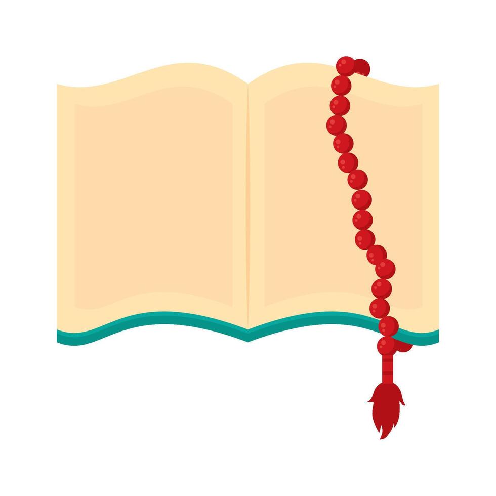 An open book with a rosary on it vector