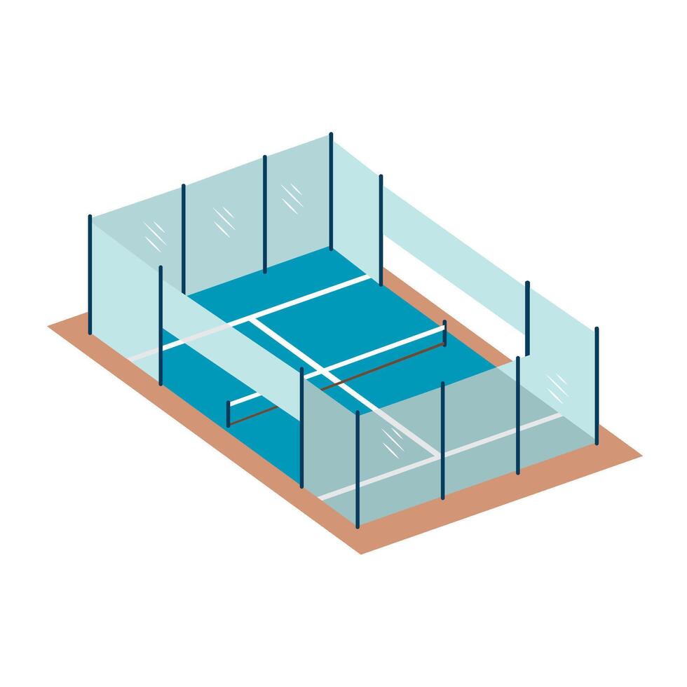 Isometric illustration of a tennis court vector