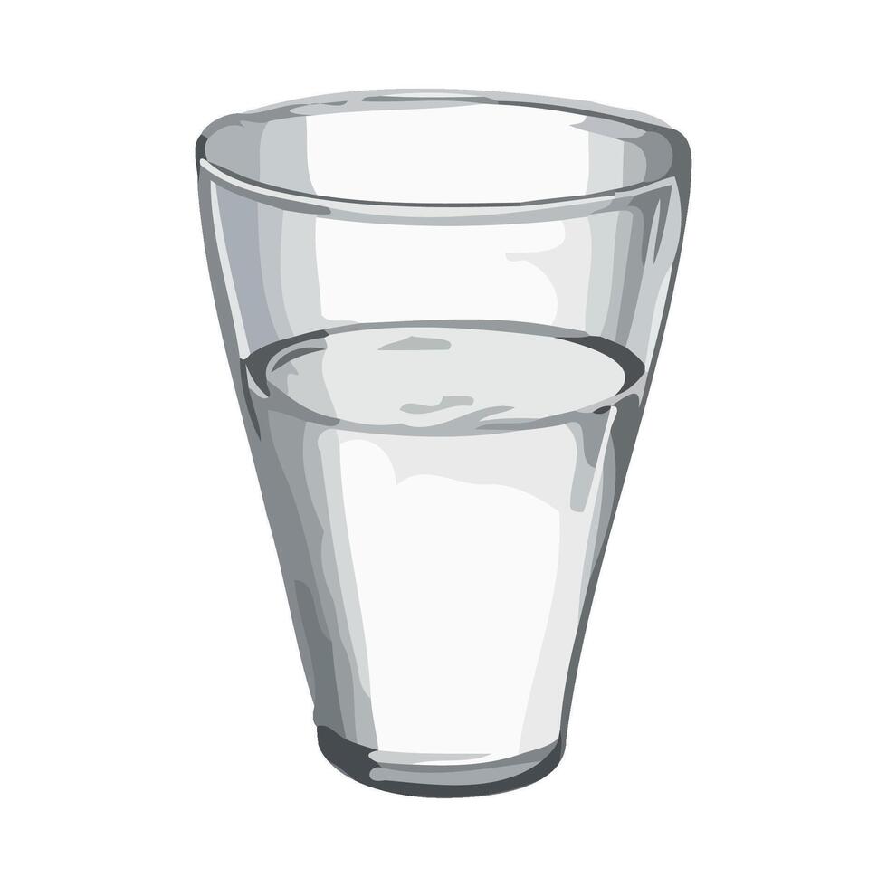A glass of water is shown in this illustration vector