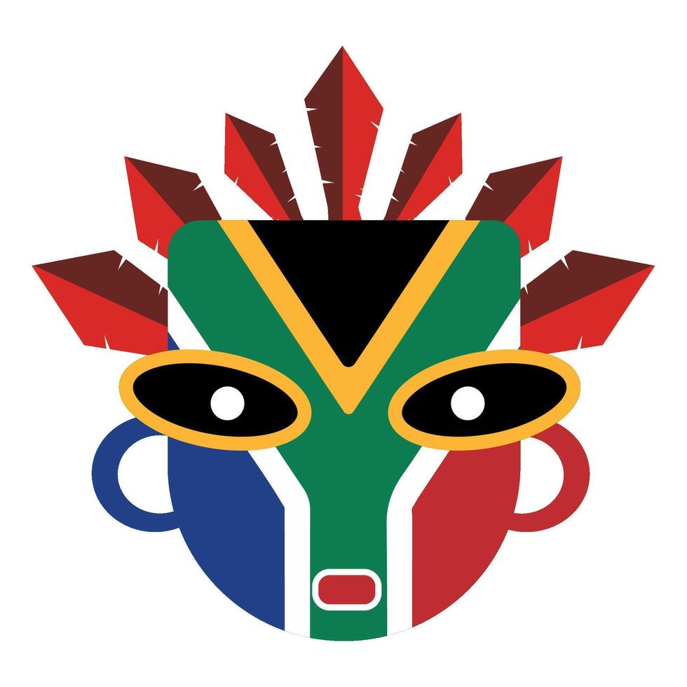 South african tribal mask illustration vector