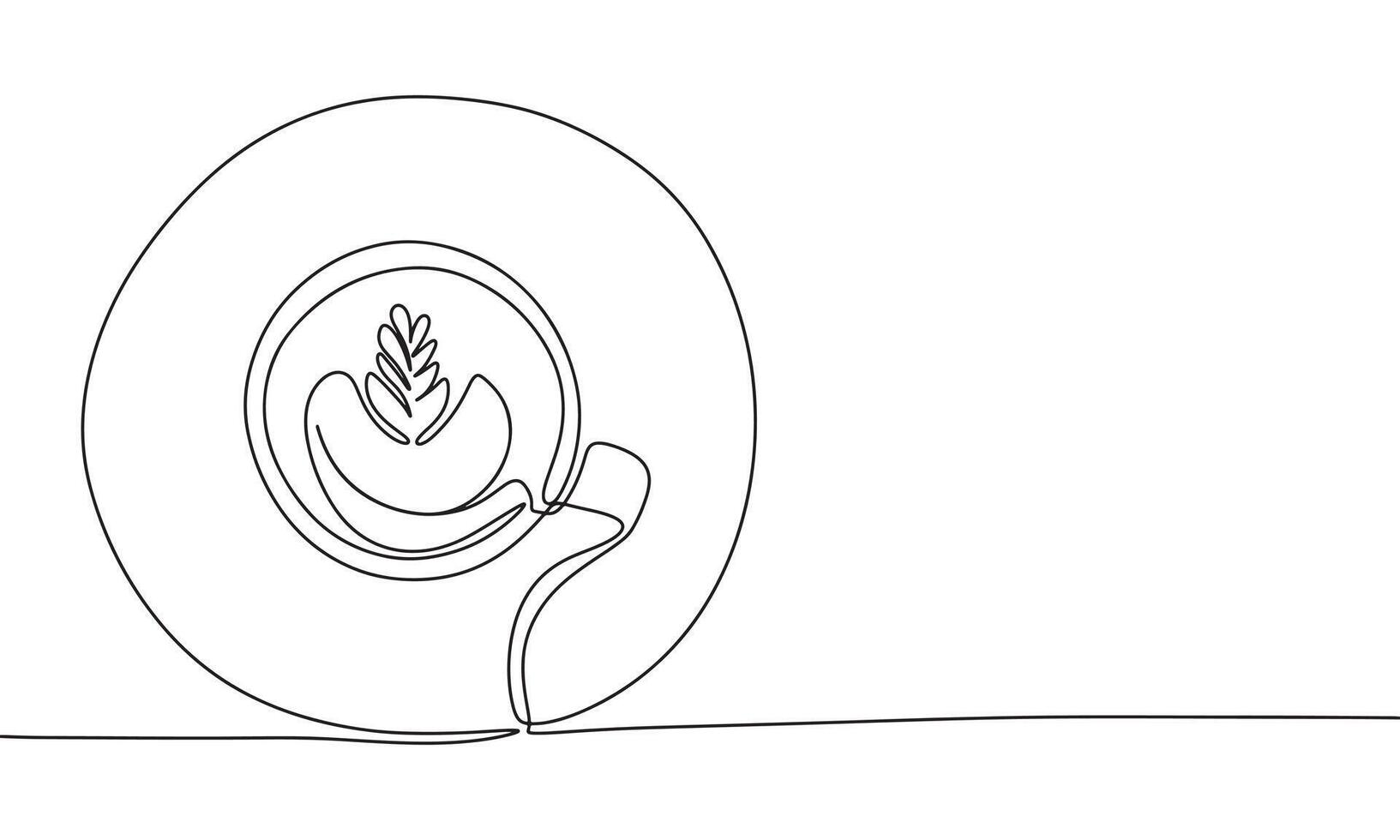 Cappuccino one line continuous. Hand drawn art vector