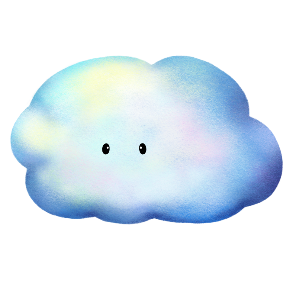 Cute cloud isolated illustration- cartoon character design png