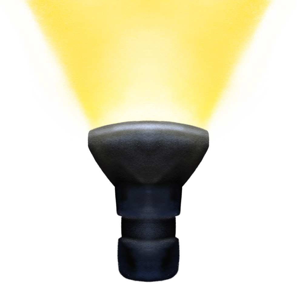 Flashlight, electrical torch light in transparent background crayon illustration png