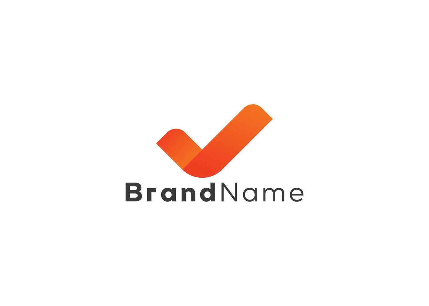 Minimalist and modern check mark logo design template vector
