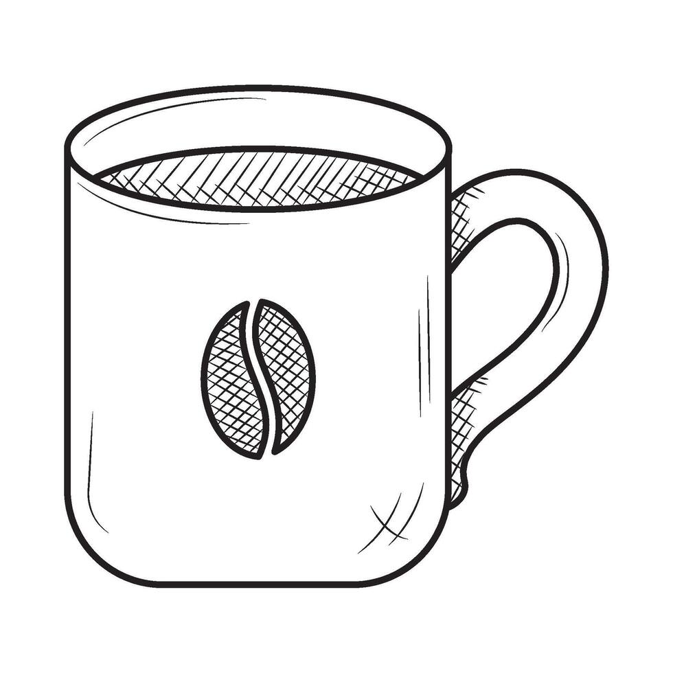 Coffee mug sketch illustration vector