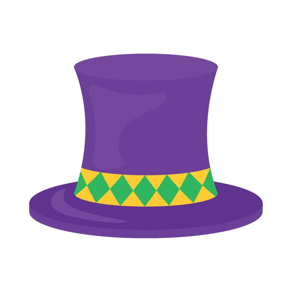 Top hat mardi gras illustration vector