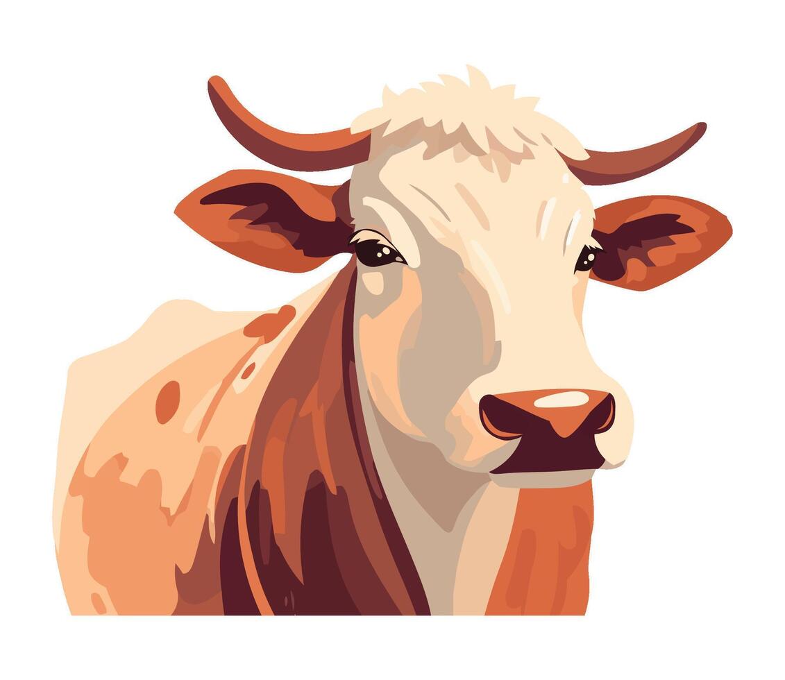 A cow with a big horn on its head vector