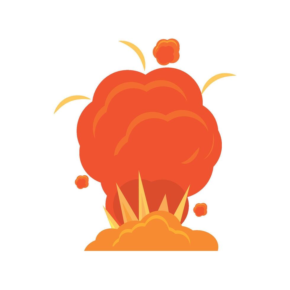 An explosion icon with a red cloud vector
