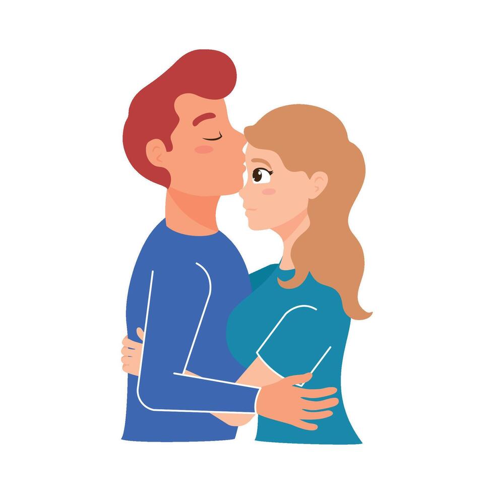 A man and woman are hugging and kissing vector