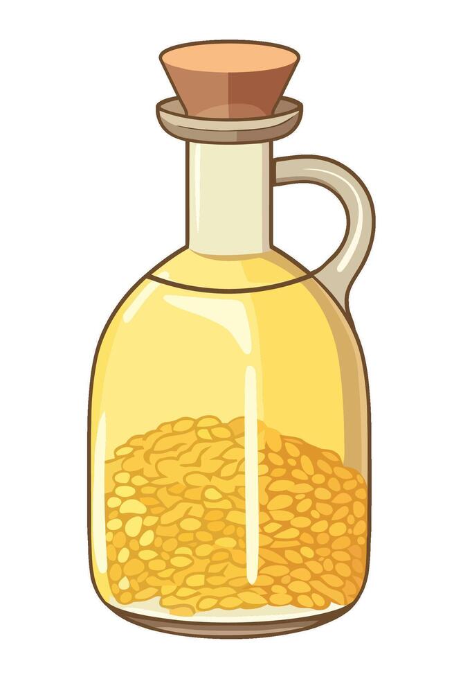 A jar filled with yellow beans on a white background vector