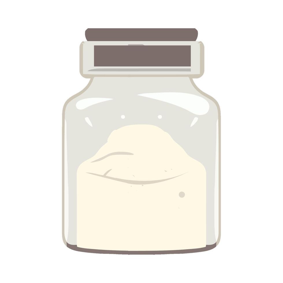 A jar of cream in a glass container vector
