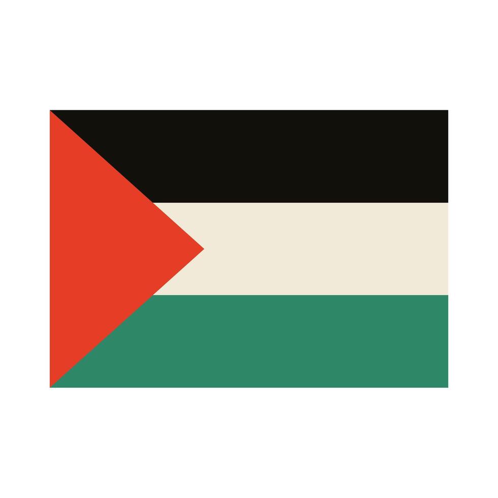 The flag of palestine is shown on a white background vector