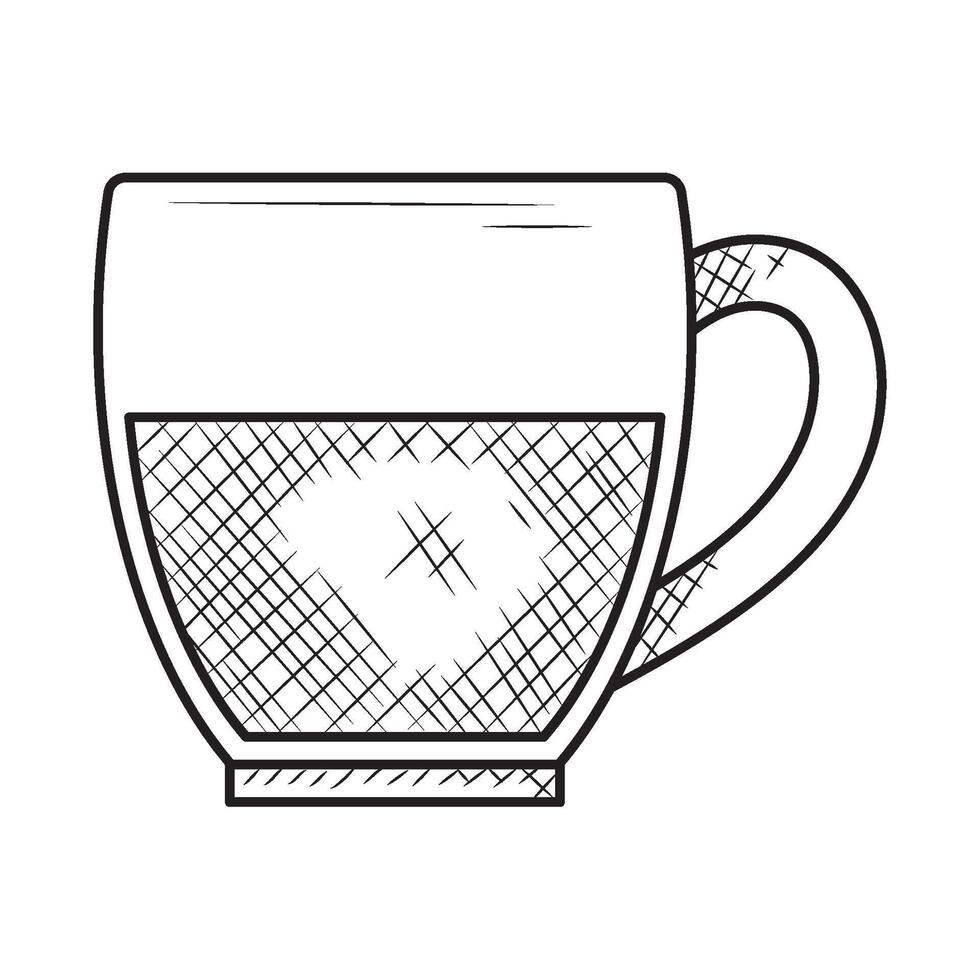 A cup of coffee with a heart drawn on it vector