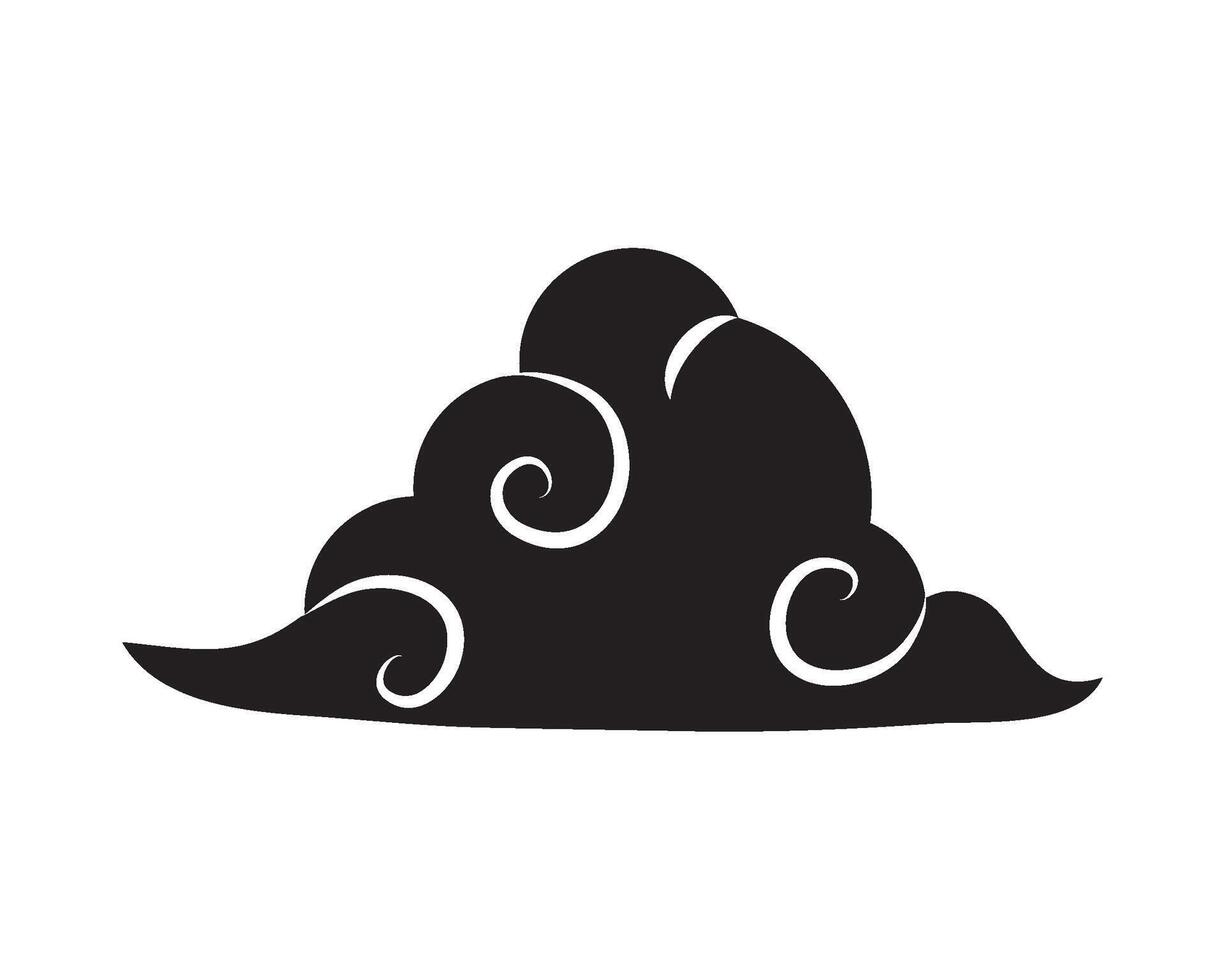 A black and white illustration of a cloud vector