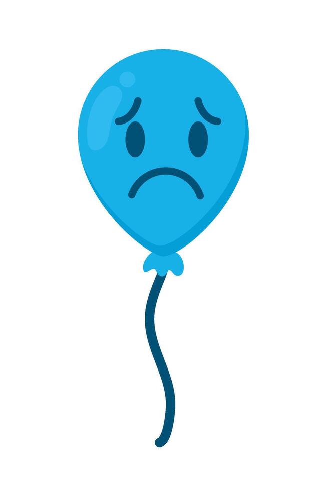 A blue balloon with a sad face vector